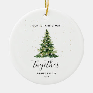 Décoration En Céramique Cadeau de couple pour le 1er Noël ensemble personn