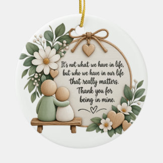 Décoration En Céramique Cadeau de gratitude florale rustique pour l'amitié