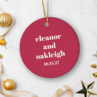 Cadeau de mariage Noms modernes Rouge Noël Gras