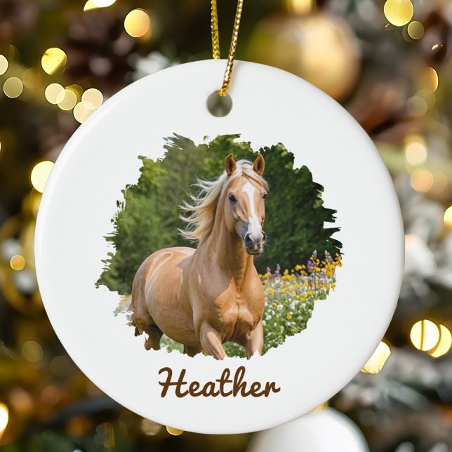 Décoration En Céramique Cadeau de Noël Cheval Personnalisé pour l'Amoureux (Créateur téléchargé)