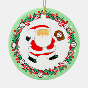 Décoration En Céramique Cadeau de Noël de baseball