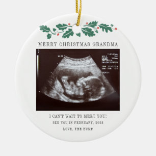 Décoration En Céramique Cadeau de Noël de grand-mère Échographie souvenir