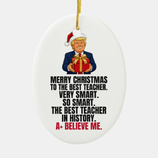 Décoration En Céramique Cadeau de Noël drôle de Trump pour l'enseignant
