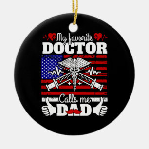 Décoration En Céramique Cadeau de Noël Mon Médecin Favori M'Appelle Papa