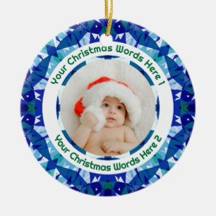Décoration En Céramique Cadeau de Noël personnalisé avec photo de famille
