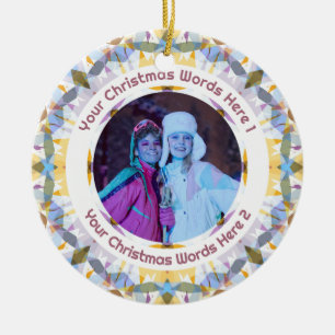 Décoration En Céramique Cadeau de Noël personnalisé avec photo de famille 