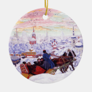 Décoration En Céramique Cadeau de Noël personnalisé d'art russe