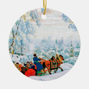 Décoration En Céramique Cadeau de Noël personnalisé d'art russe