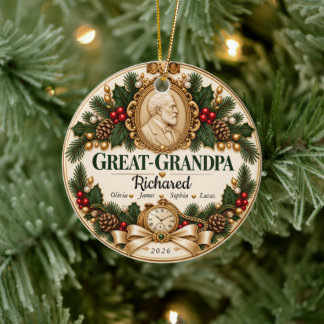 Décoration En Céramique Cadeau de Noël personnalisé pour arrière-grand-pèr