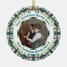 Cadeau de Noël personnalisé vert marron avec photo