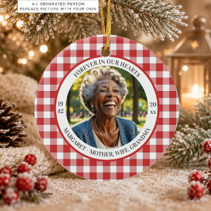 Décoration En Céramique Cadeau de Noël Photo pour Toujours dans nos Cœurs