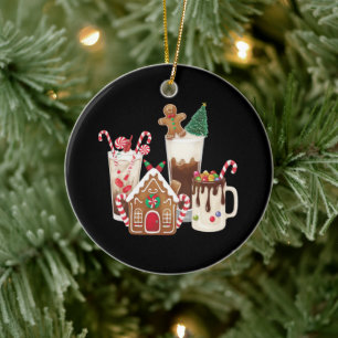 Décoration En Céramique Cadeau de Noël pour amateur de café au pain d'épic