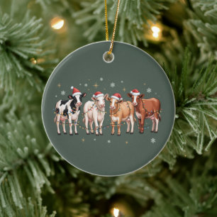 Décoration En Céramique Cadeau de Noël pour amateur de vaches Drôle de fer