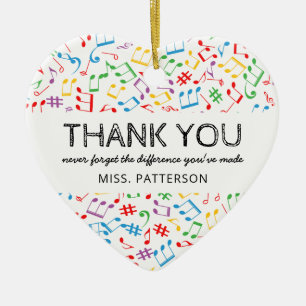 Décoration En Céramique Cadeau de Noël pour professeur de musique Merci