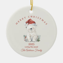 Cadeau de photo de Noël à l'aquarelle d'ours polai