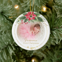 Cadeau de photo de Noël de bébé pour la première f