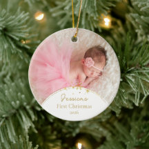 Cadeau de photo de Noël de bébé pour la première f