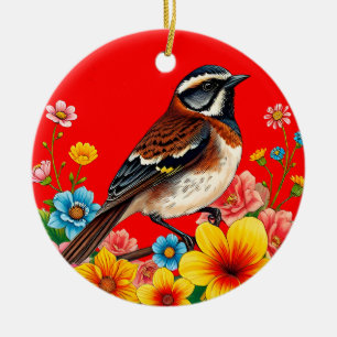 Décoration En Céramique Cadeau de vacances artistique Oiseau élégant parmi