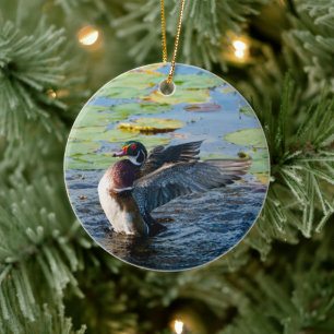 Décoration En Céramique Cadeau de vacances Canard branchu