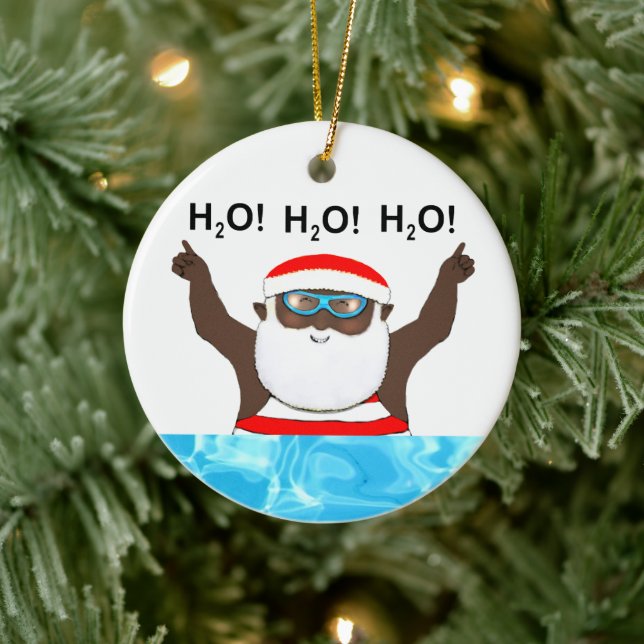 Décoration En Céramique Cadeau de vacances de natation personnalisée (Arbre)