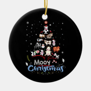 Décoration En Céramique Cadeau de vache Don Mooy Christmas Cow Lover