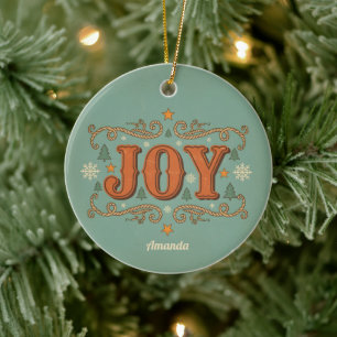 Décoration En Céramique Cadeau d'ornement de Noël de joie occidentale rétr