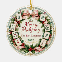 Cadeau d'ornement de Noël Mahjong