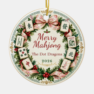 Décoration En Céramique Cadeau d'ornement de Noël Mahjong