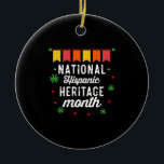 Décoration En Céramique Cadeau drôle pour le Mois national du patrimoine h<br><div class="desc">Cadeau drôle pour le Mois national du patrimoine hispanique 
hispanique, latinos, patrimoine, latina, espagnol, vintage, rétro, mexicain, culture, mexique, drapeaux, fier, cadeaux, fierté, amérique latine, indépendance, pays, mois national du patrimoine hispanique, 2021, arc-en-ciel</div>