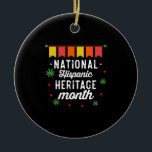 Décoration En Céramique Cadeau drôle pour le Mois national du patrimoine h<br><div class="desc">Cadeau drôle pour le Mois national du patrimoine hispanique 
hispanique, latinos, patrimoine, latina, espagnol, vintage, rétro, mexicain, culture, mexique, drapeaux, fier, cadeaux, fierté, amérique latine, indépendance, pays, mois national du patrimoine hispanique, 2021, arc-en-ciel</div>