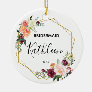 Décoration En Céramique Cadeau floral personnalisé de la servante d'accue