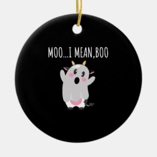 Décoration En Céramique Cadeau Halloween Vache Fantôme Meugle Je Veux Dire