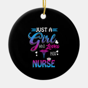 Décoration En Céramique Cadeau infirmière   Juste Une Fille Qui Aime Son I