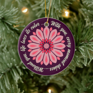 DÉCORATION EN CÉRAMIQUE CADEAU MODERNE DE FLEURS COLORÉ FILLE SOEUR MOM
