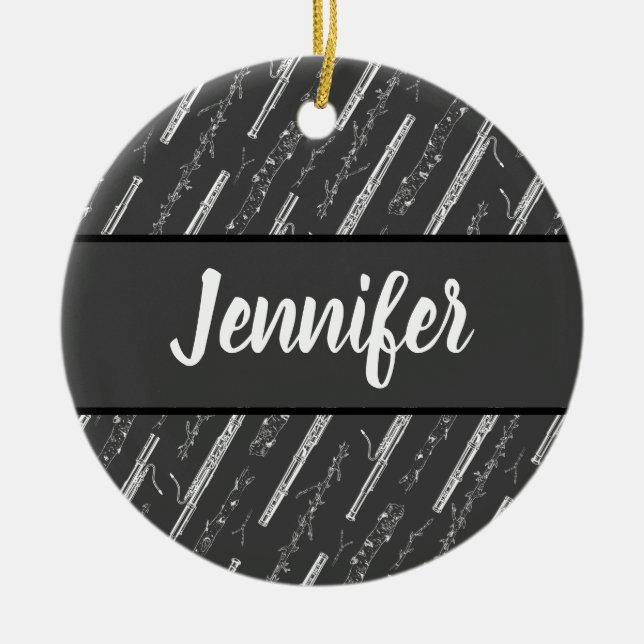 Décoration En Céramique Cadeau Musique du Lecteur Bassoon Personnalisé (Devant)