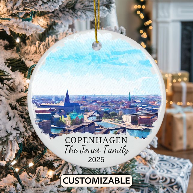 Décoration En Céramique Cadeau personnalisé Copenhague Ornament, Danemark (Créateur téléchargé)