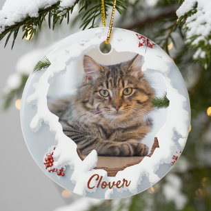 Décoration En Céramique Cadeau personnalisé de Noël pour chat en 3D pour a