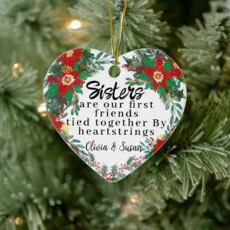 Décoration En Céramique Cadeau personnalisé des soeurs de Noël pour soeur