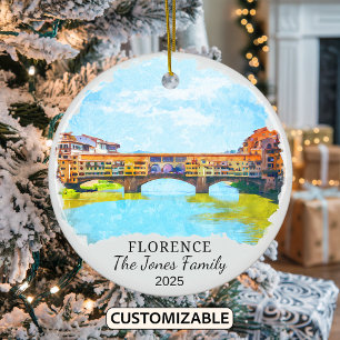 Décoration En Céramique Cadeau personnalisé Florence Ornament, Italie