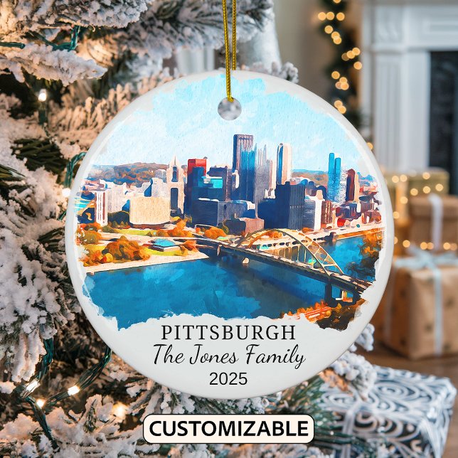 Décoration En Céramique Cadeau personnalisé Pittsburgh Ornament, Kansas (Créateur téléchargé)