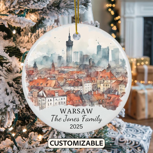 Décoration En Céramique Cadeau personnalisé Varsovie, Pologne (Créateur téléchargé)