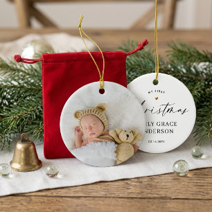 Décoration En Céramique Cadeau photo personnalisé Cœur en or engagé