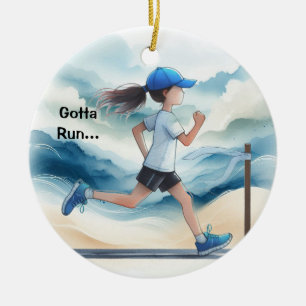 Décoration En Céramique Cadeau pour femme joggeuse "Faut que je coure"