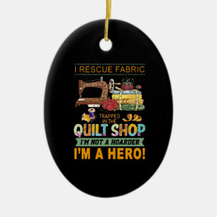 Décoration En Céramique Cadeau Quilting   J'Ai Secouru Un Tissu Trappé La