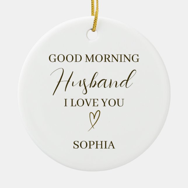 Décoration En Céramique Cadeau romantique personnalisé pour mari du matin (Devant)