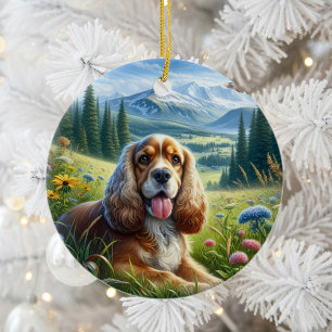 Décoration En Céramique Cadeau-souvenir de joli Cocker Spaniel