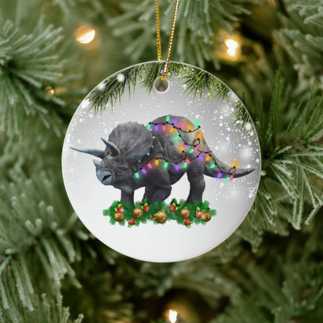 Décoration En Céramique Cadeau Triceratops Pour Dinosaures Lover Préhistor (Arbre)