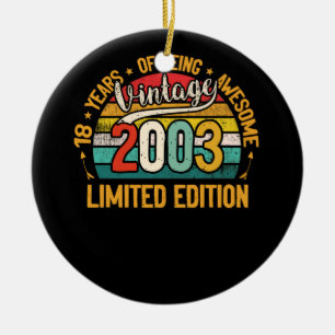 Décoration En Céramique Cadeaux de 18 ans Vintage 2003 18e anniversaire