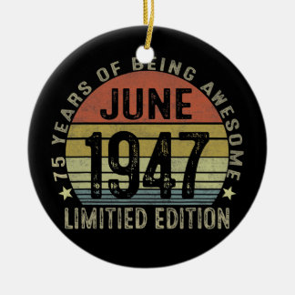 Décoration En Céramique Cadeaux de 75 ans Juin 1947 Édition limitée 75e