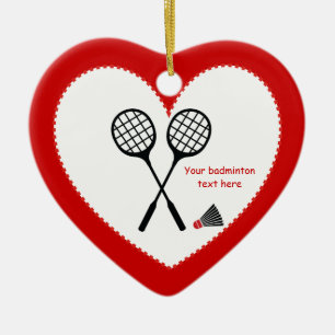 Décoration En Céramique Cadeaux de badminton, raquette et billetterie pers